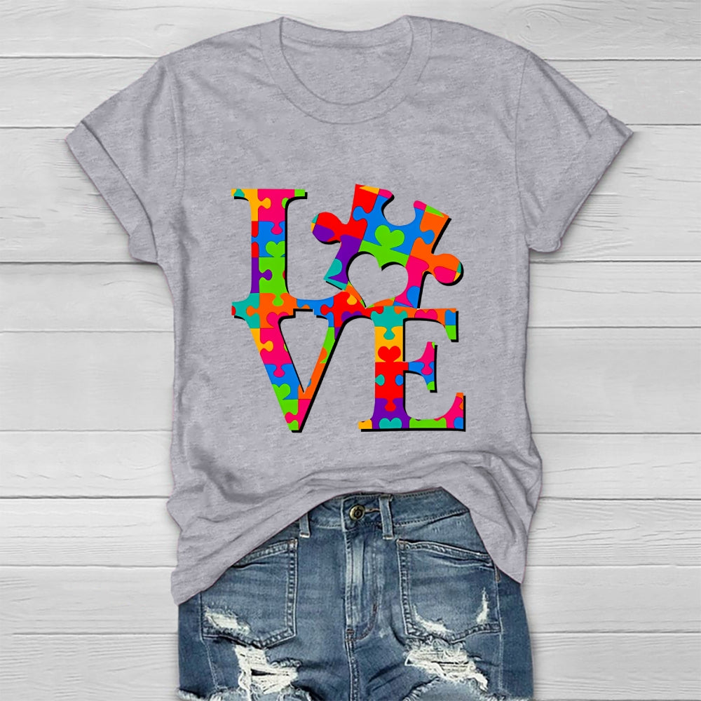 Love Puzzle Letters Healthwear T-shirt