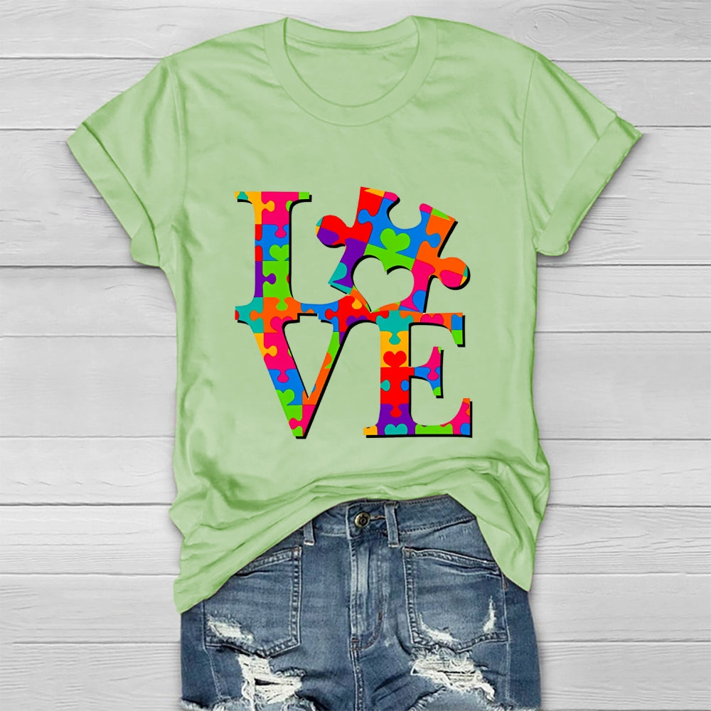 Love Puzzle Letters Healthwear T-shirt