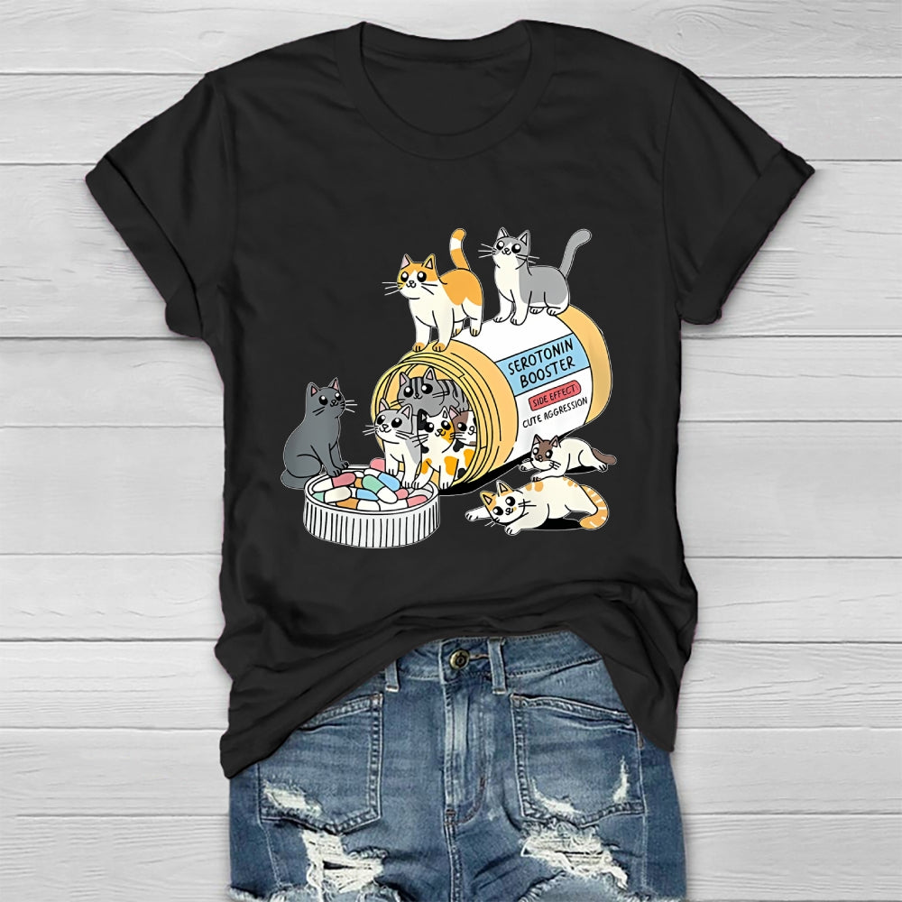 Serotonin Booster Cat Antidepressant Mental Health Healthwear T-shirt