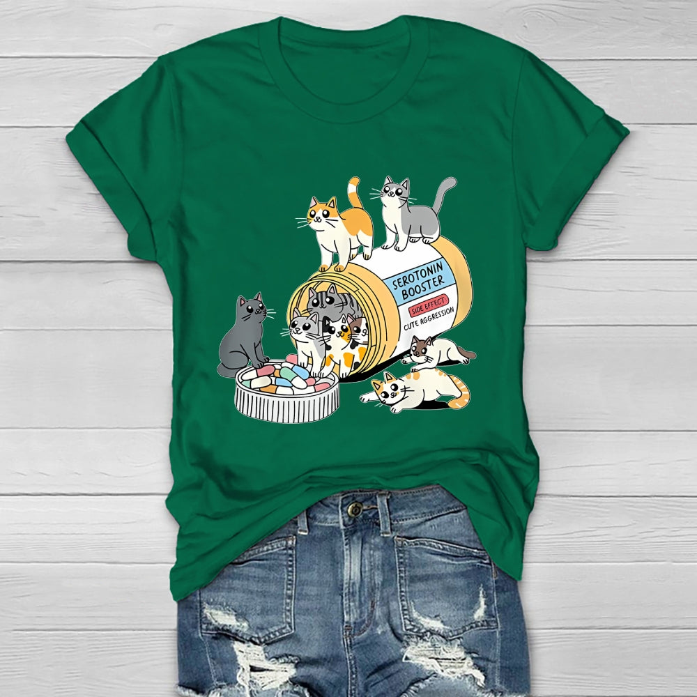 Serotonin Booster Cat Antidepressant Mental Health Healthwear T-shirt