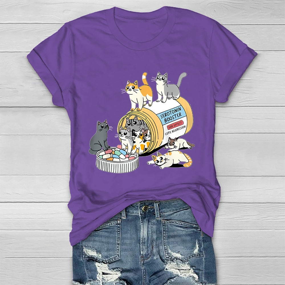 Serotonin Booster Cat Antidepressant Mental Health Healthwear T-shirt