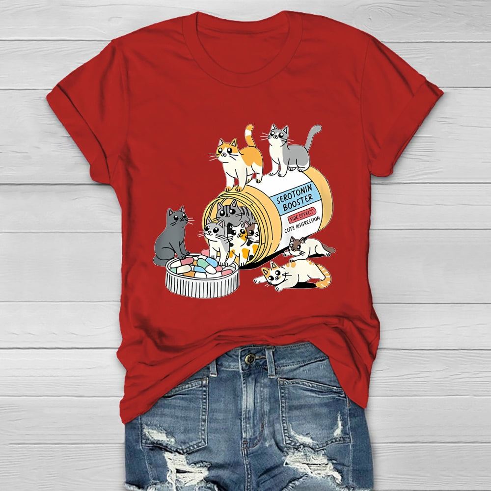 Serotonin Booster Cat Antidepressant Mental Health Healthwear T-shirt