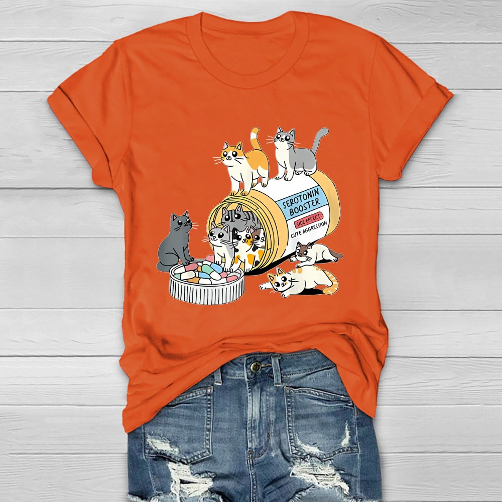 Serotonin Booster Cat Antidepressant Mental Health Healthwear T-shirt
