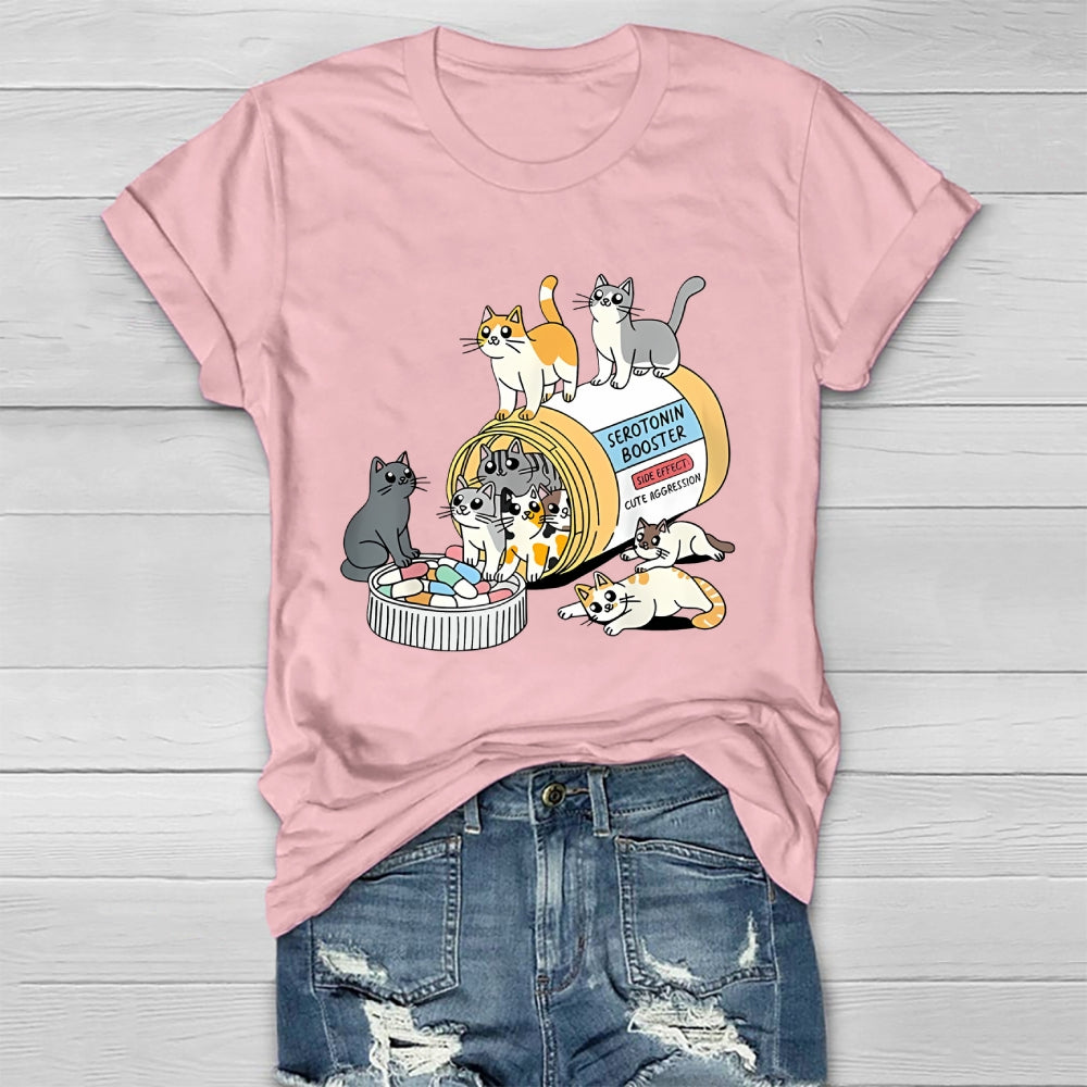 Serotonin Booster Cat Antidepressant Mental Health Healthwear T-shirt