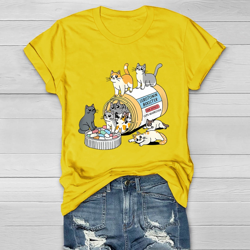 Serotonin Booster Cat Antidepressant Mental Health Healthwear T-shirt