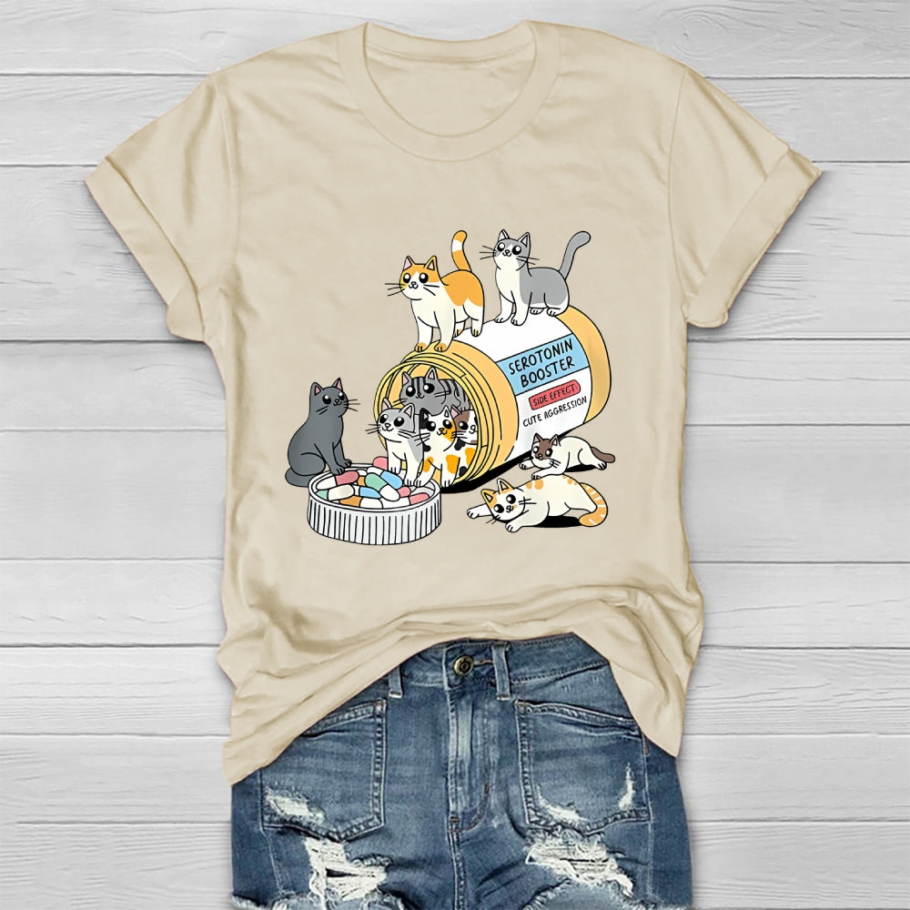 Serotonin Booster Cat Antidepressant Mental Health Healthwear T-shirt