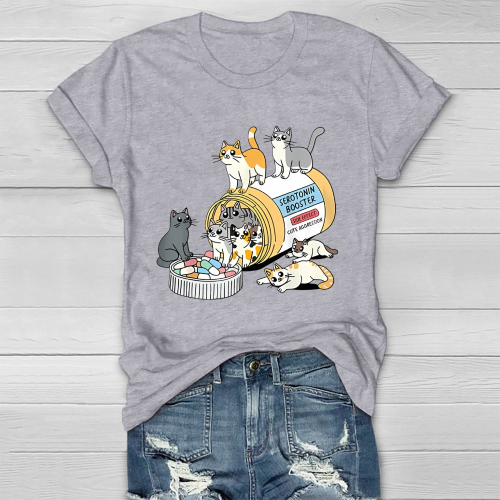 Serotonin Booster Cat Antidepressant Mental Health Healthwear T-shirt