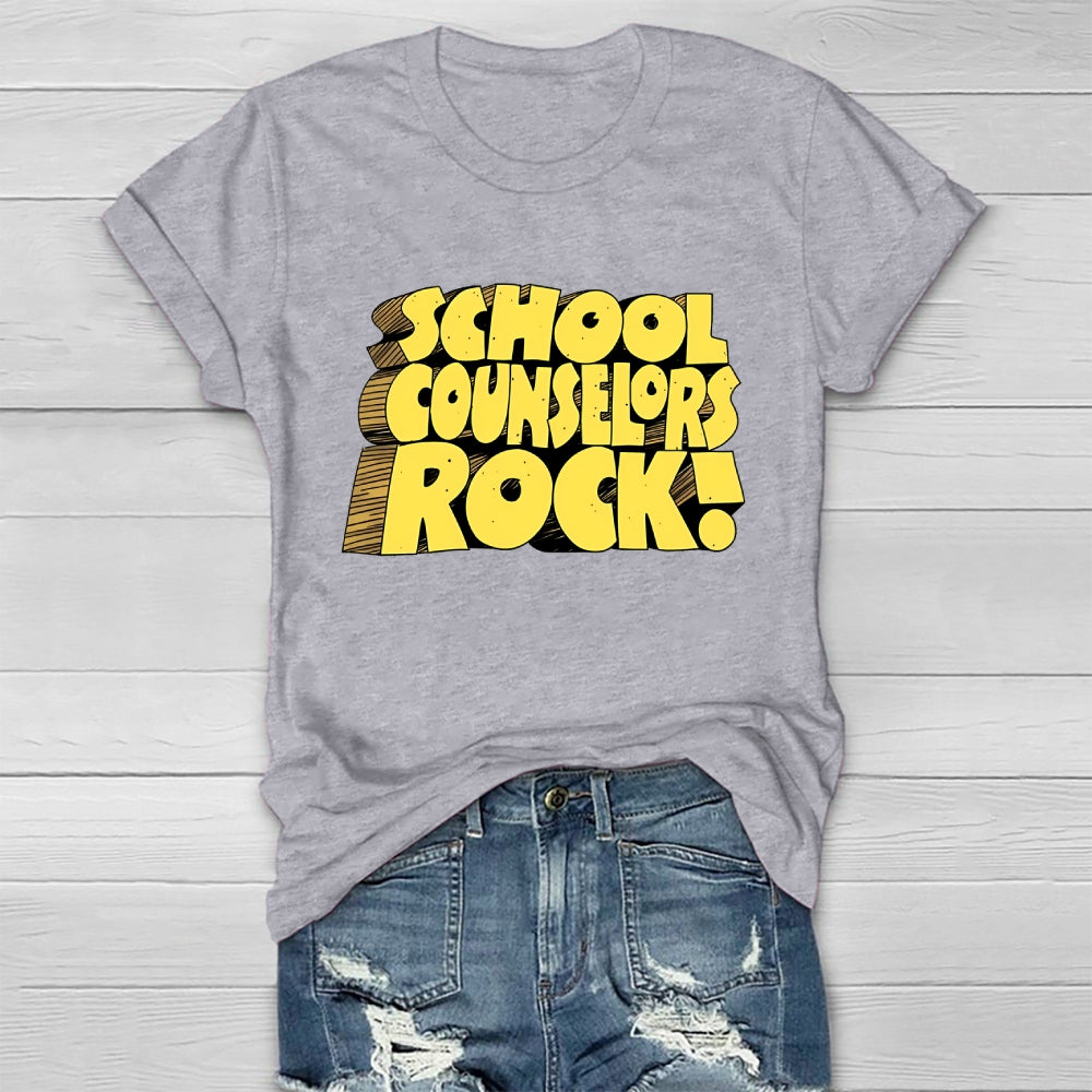 School Counselor Rock Healthwear T-shirt