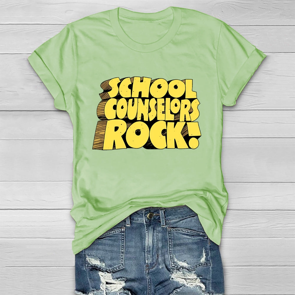 School Counselor Rock Healthwear T-shirt