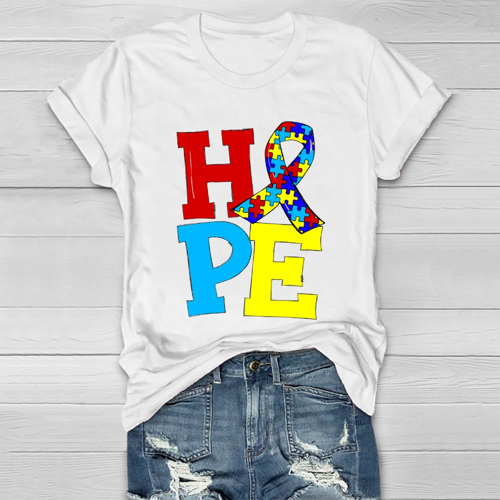 Hope Puzzle Ribbon Healthwear T-shirt