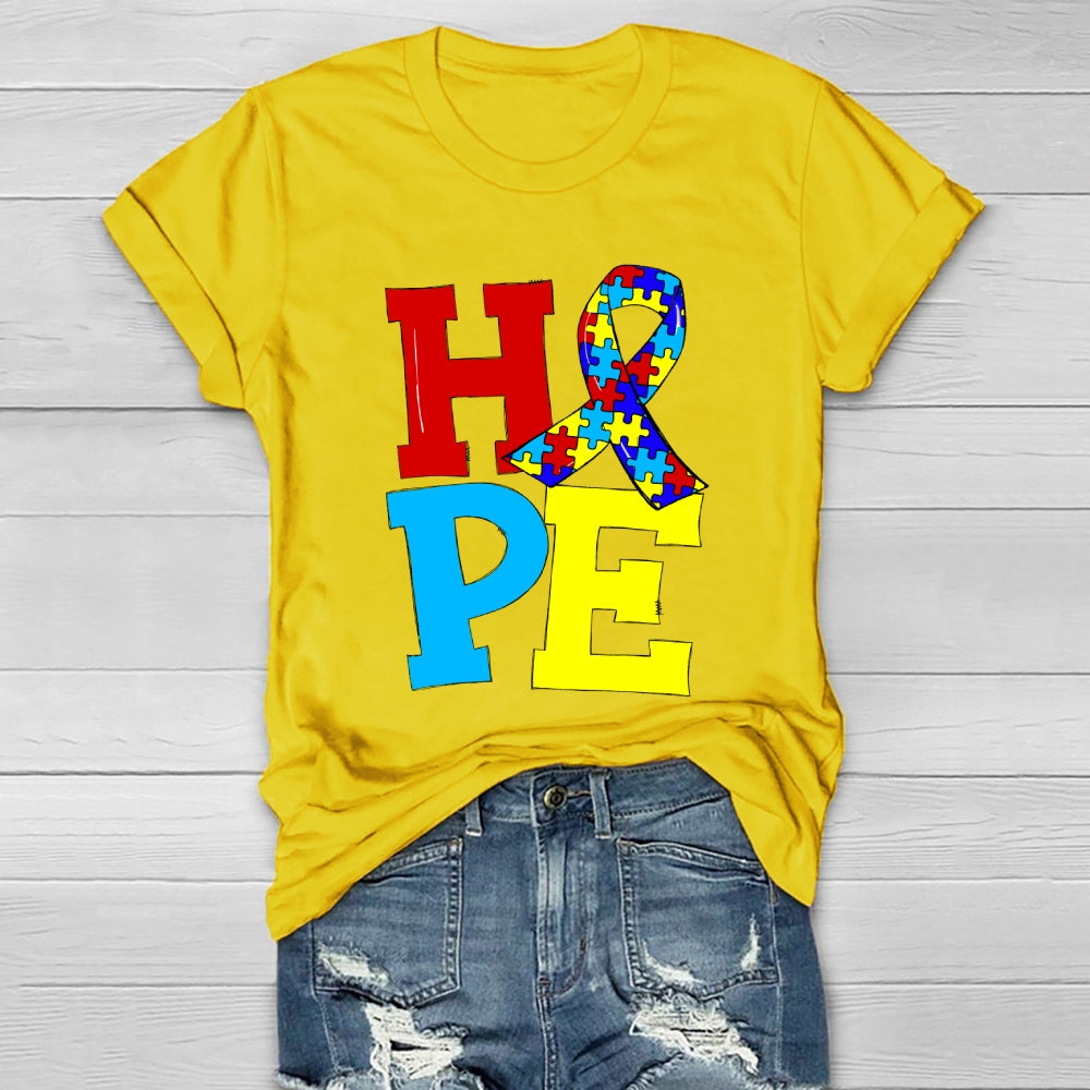 Hope Puzzle Ribbon Healthwear T-shirt