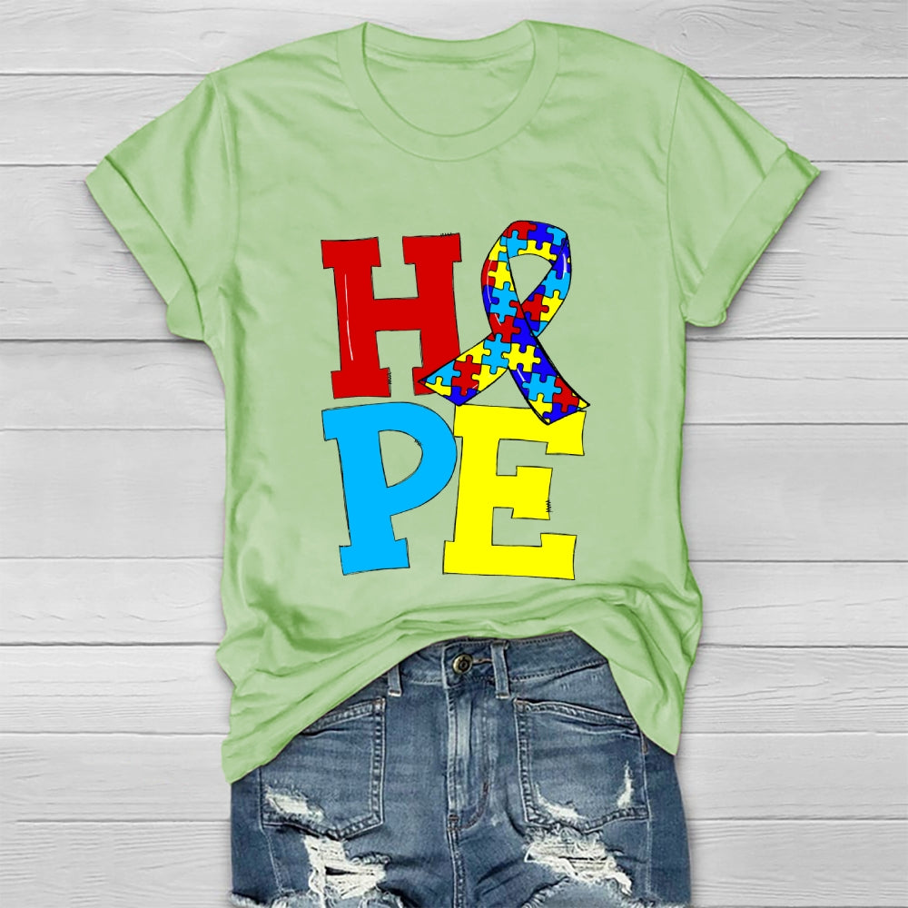 Hope Puzzle Ribbon Healthwear T-shirt
