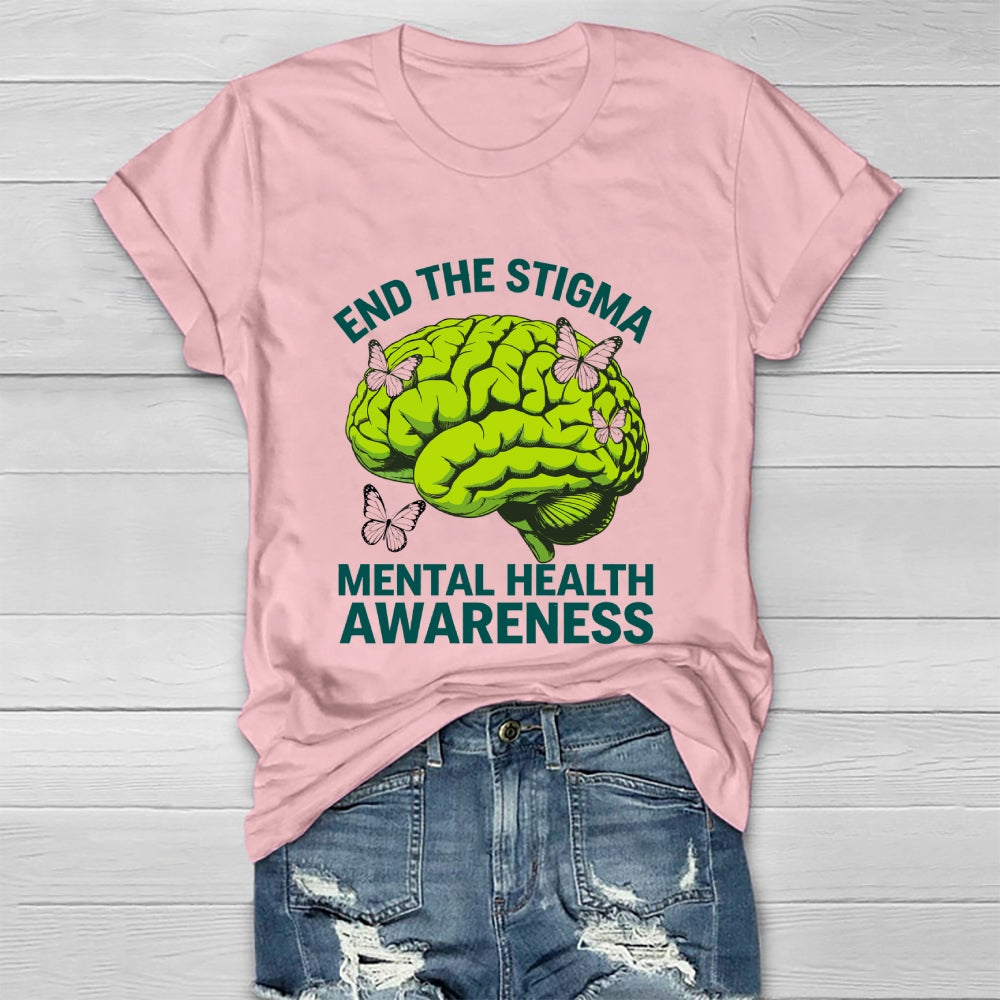 End The Stigma Mental Health Matters Mental Awareness Healthwear T-shirt