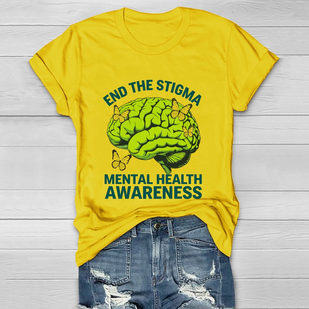 End The Stigma Mental Health Matters Mental Awareness Healthwear T-shirt