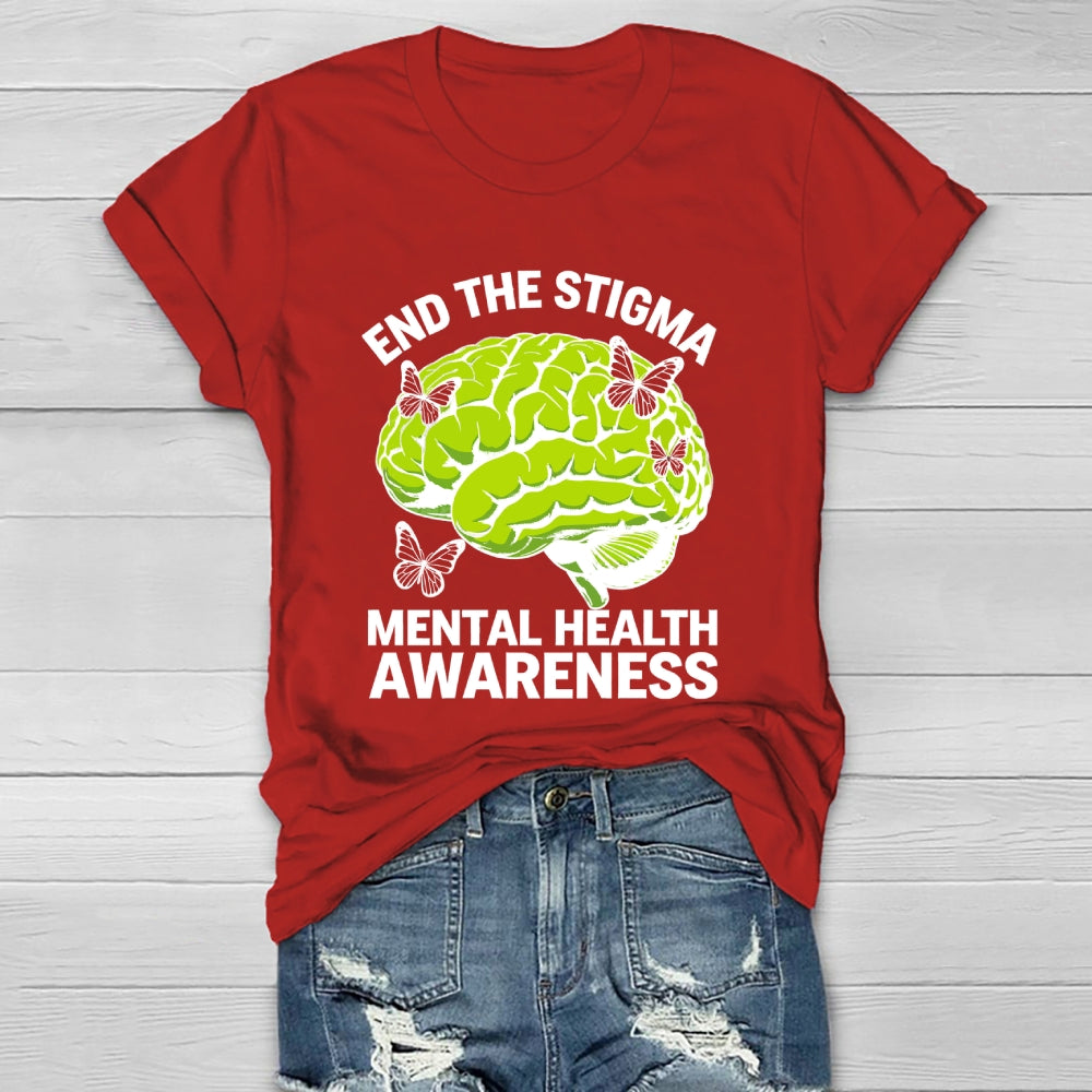 End The Stigma Mental Health Matters Mental Awareness Healthwear T-shirt