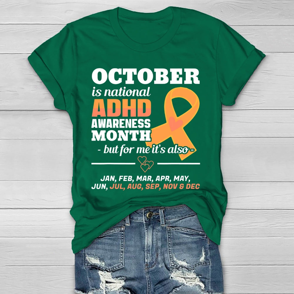 October Is National ADHD Awareness Month Healthwear T-shirt