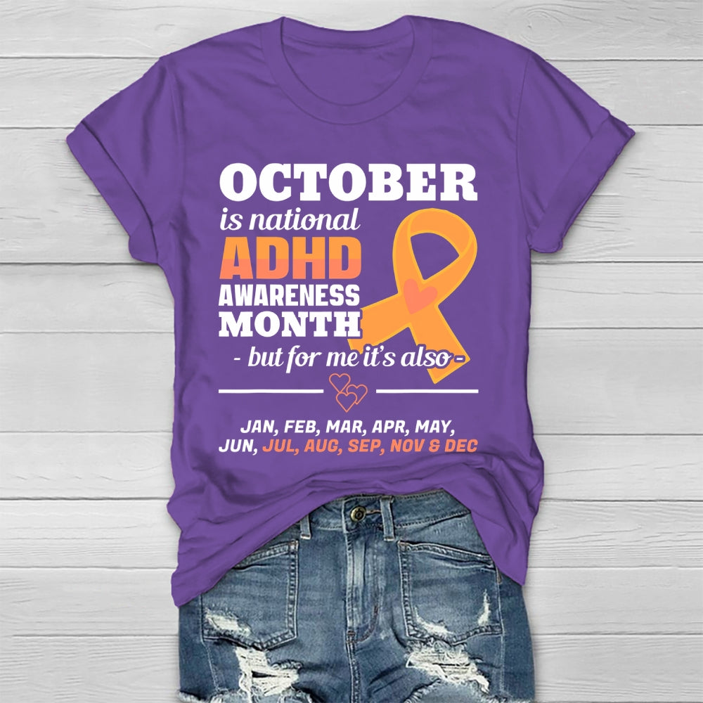 October Is National ADHD Awareness Month Healthwear T-shirt