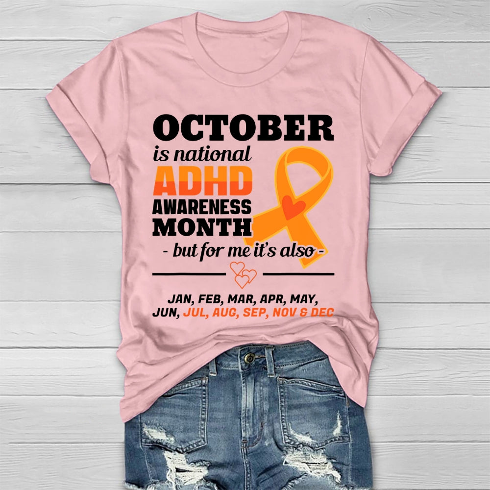 October Is National ADHD Awareness Month Healthwear T-shirt