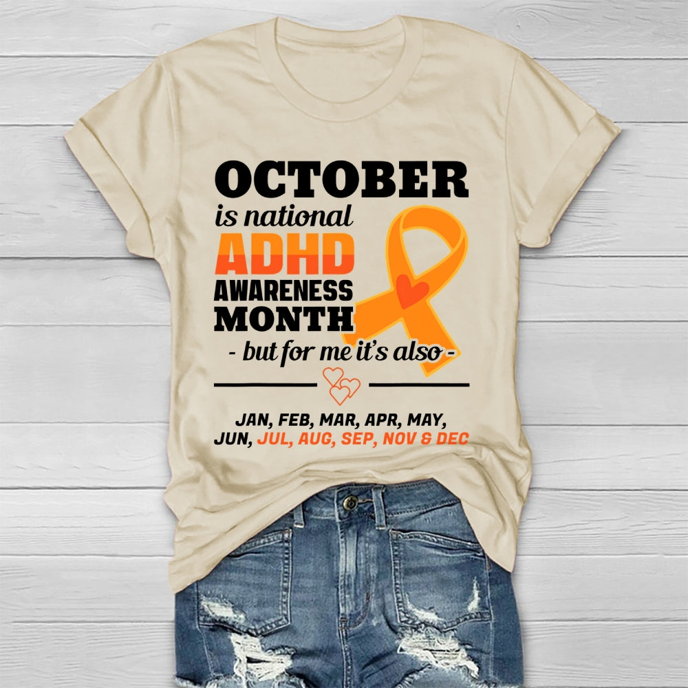October Is National ADHD Awareness Month Healthwear T-shirt