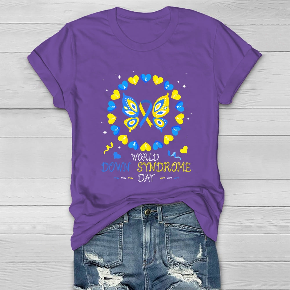 World Down Syndrome Awareness Day Butterfly Healthwear T-shirt