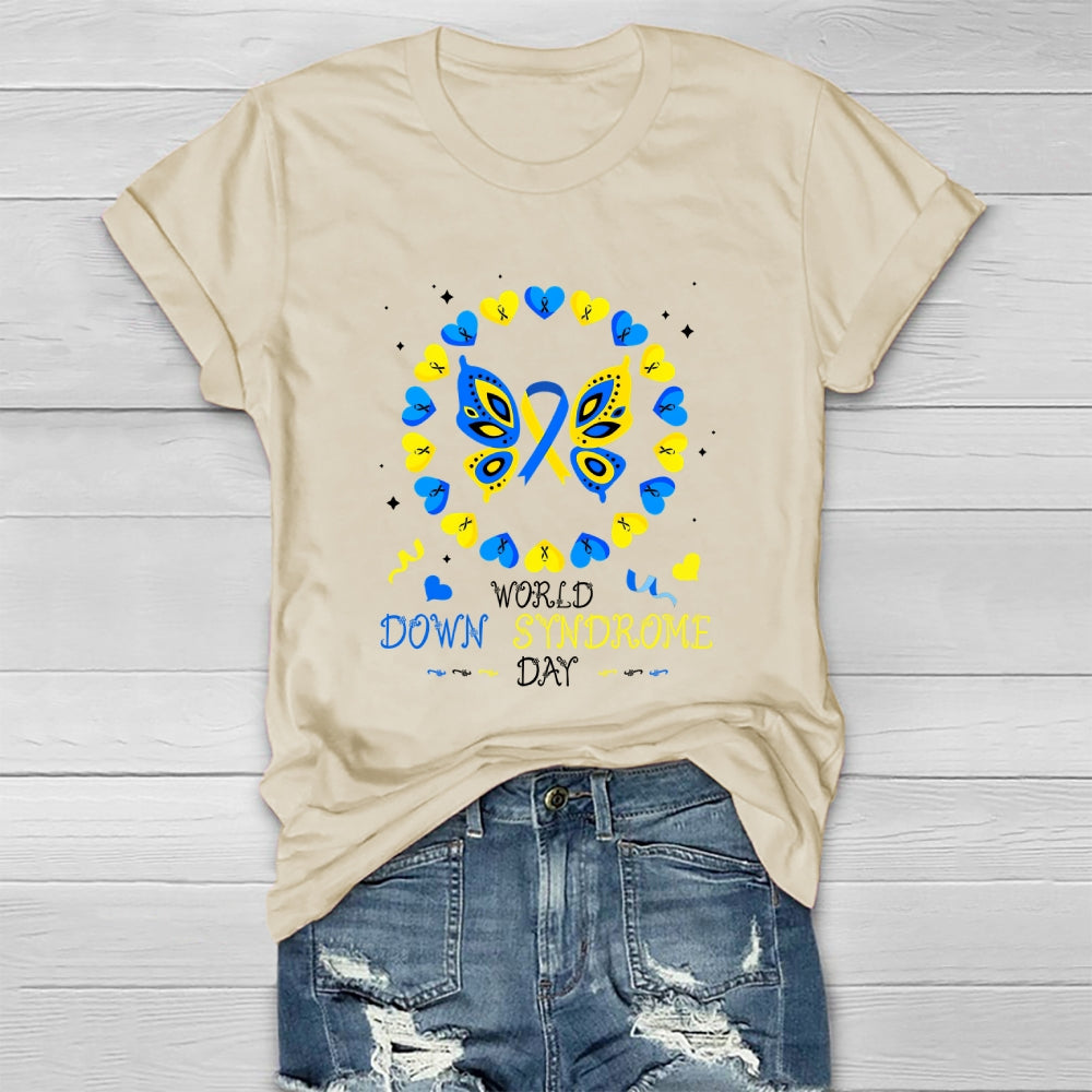 World Down Syndrome Awareness Day Butterfly Healthwear T-shirt