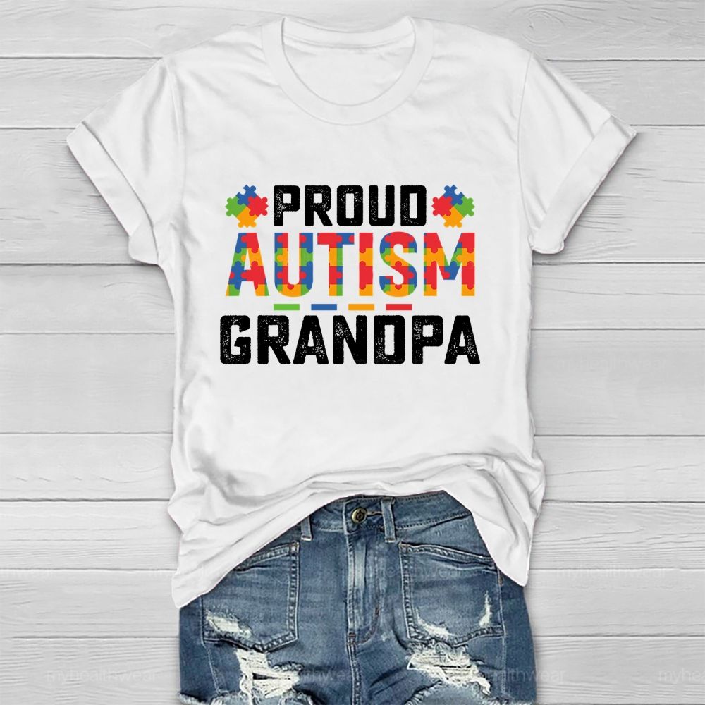Proud Autism Grandpa Healthwear T-shirt