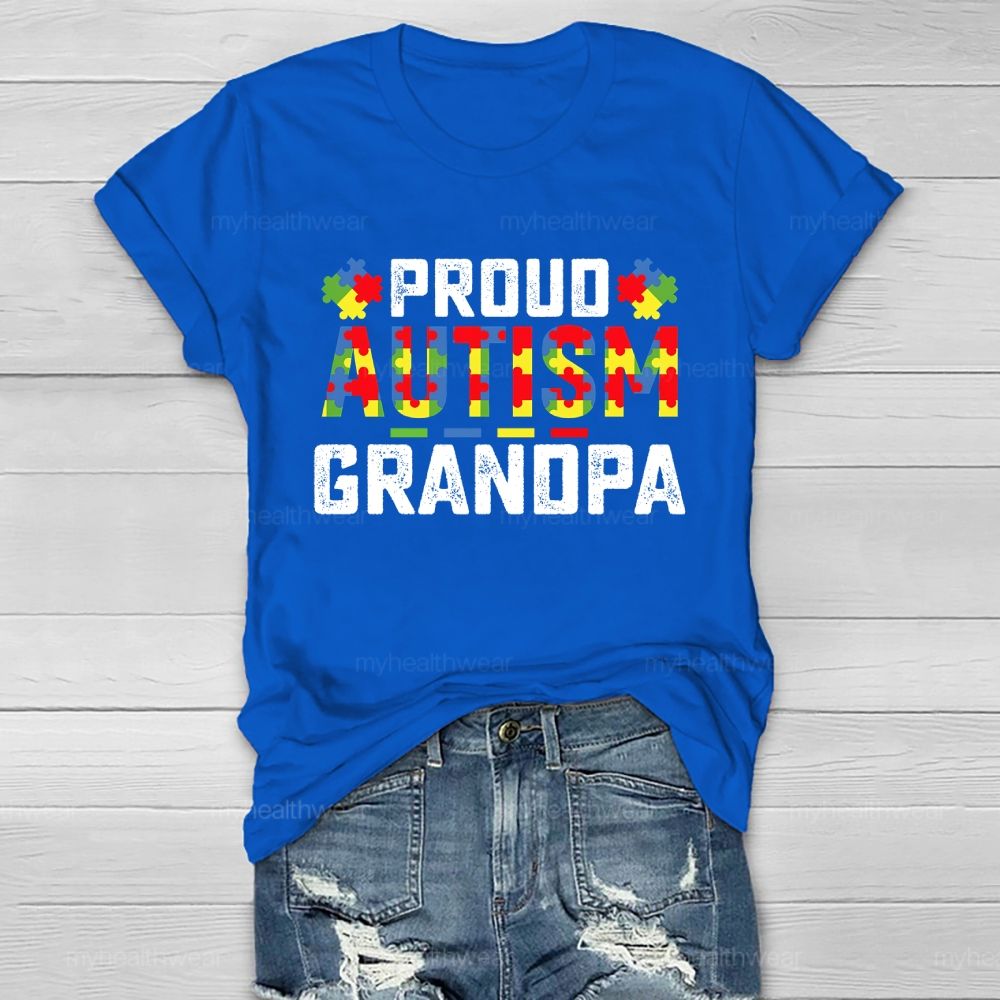 Proud Autism Grandpa Healthwear T-shirt