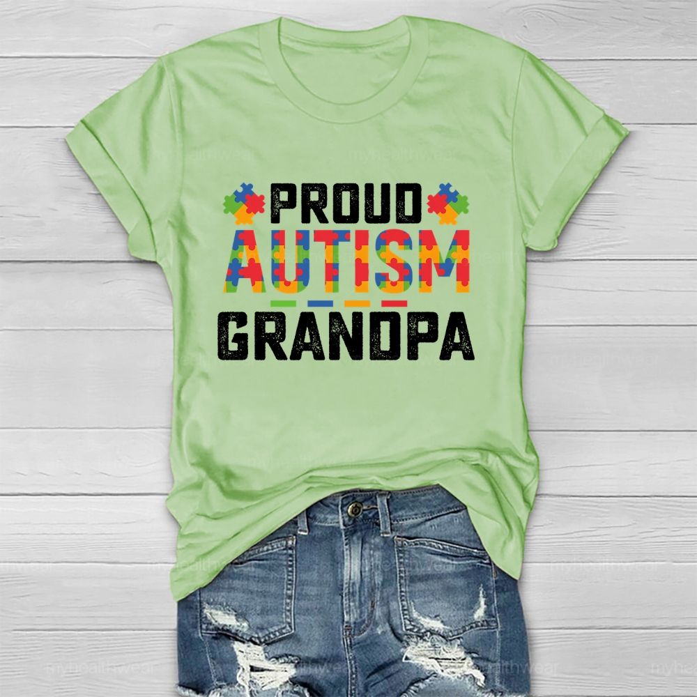 Proud Autism Grandpa Healthwear T-shirt