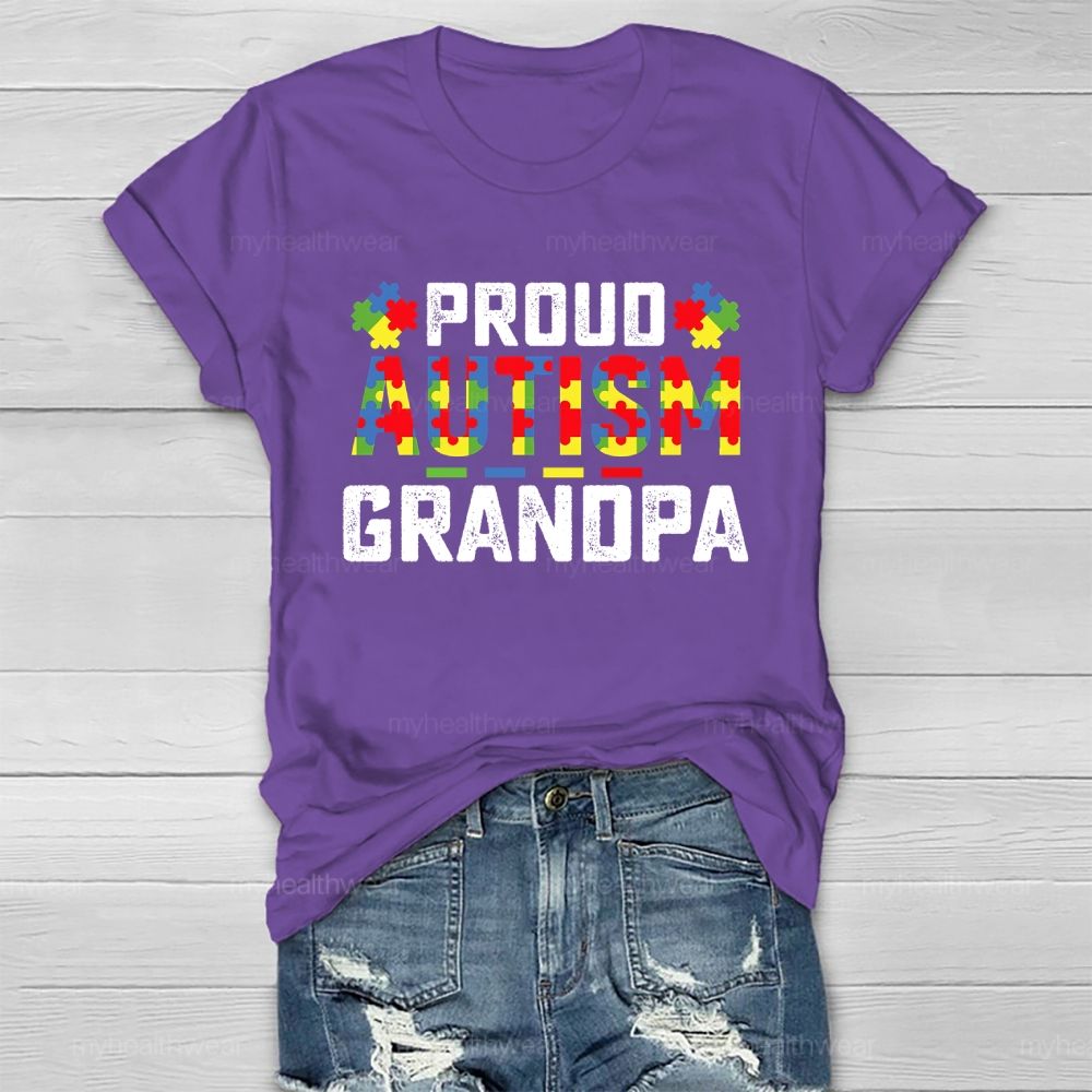 Proud Autism Grandpa Healthwear T-shirt