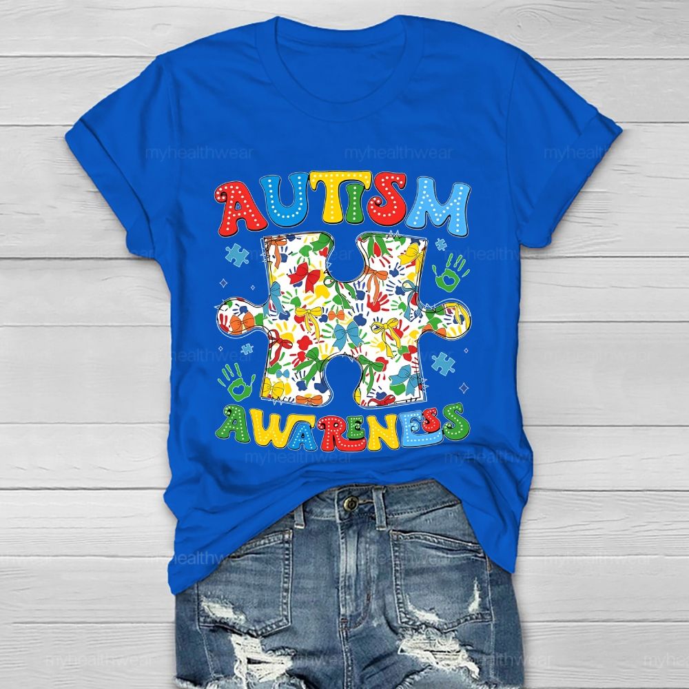 Autism Awareness Puzzle Ribbon Healthwear T-shirt