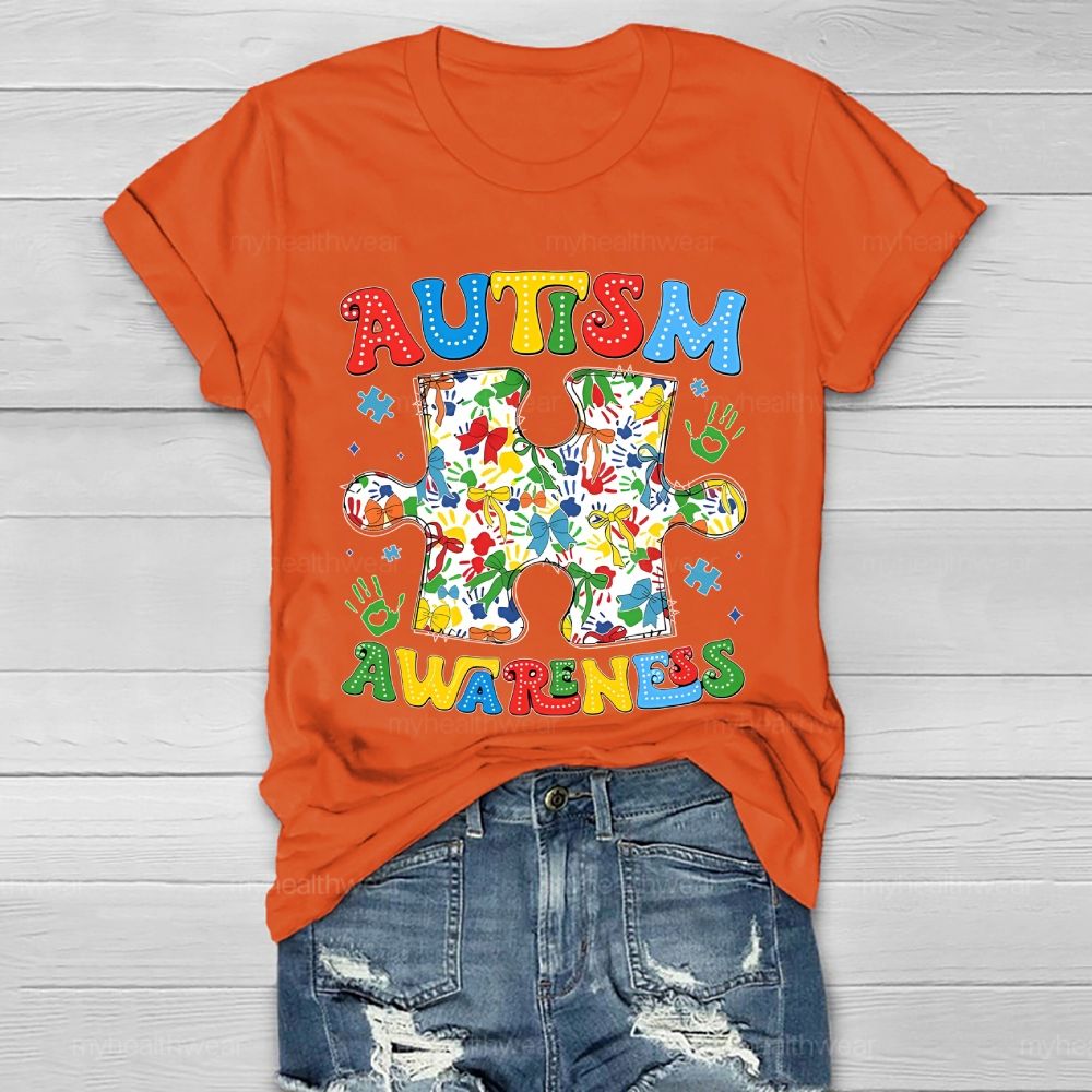 Autism Awareness Puzzle Ribbon Healthwear T-shirt