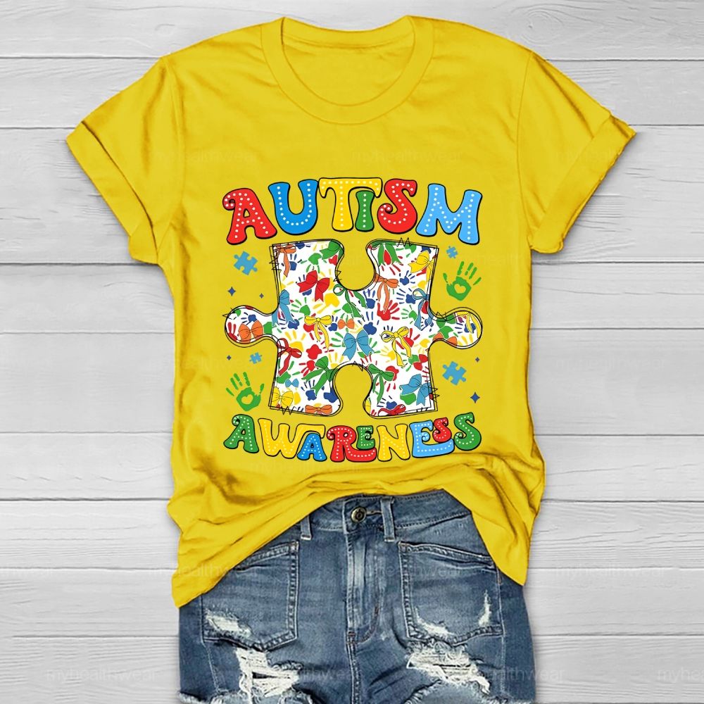 Autism Awareness Puzzle Ribbon Healthwear T-shirt
