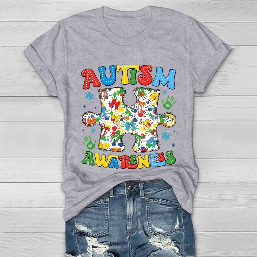 Autism Awareness Puzzle Ribbon Healthwear T-shirt