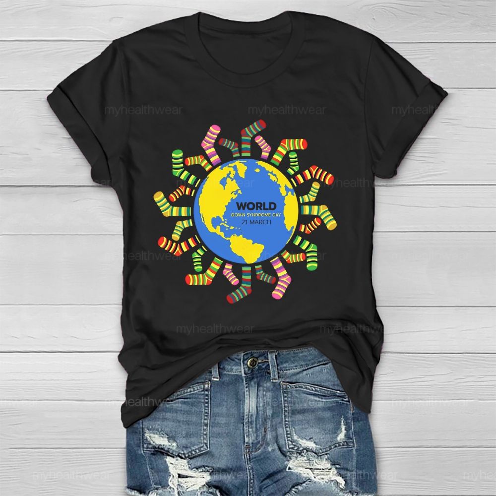 World Down Syndrome Day March 21 Healthwear T-shirt