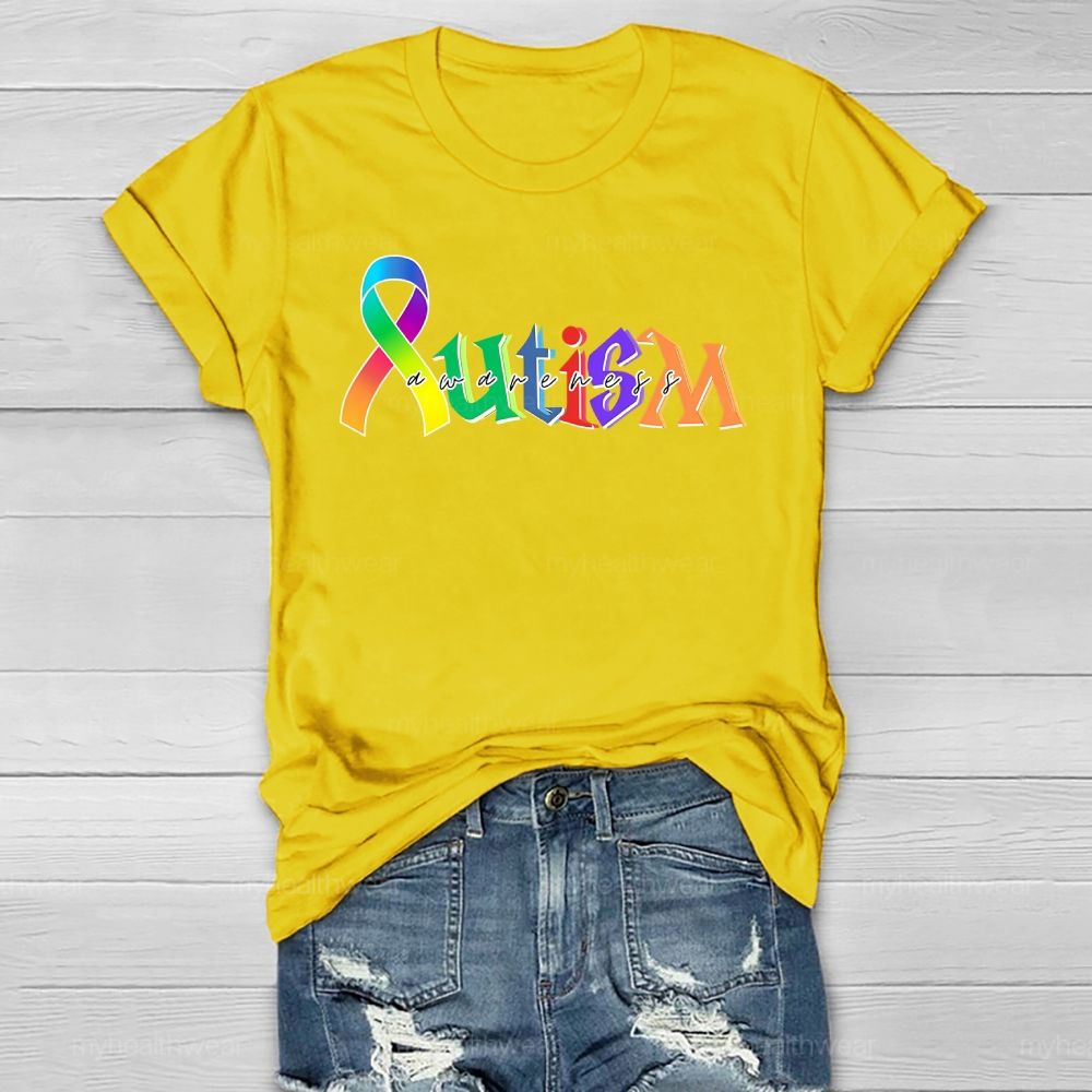 Autism Awareness Colorful Letters Healthwear T-shirt