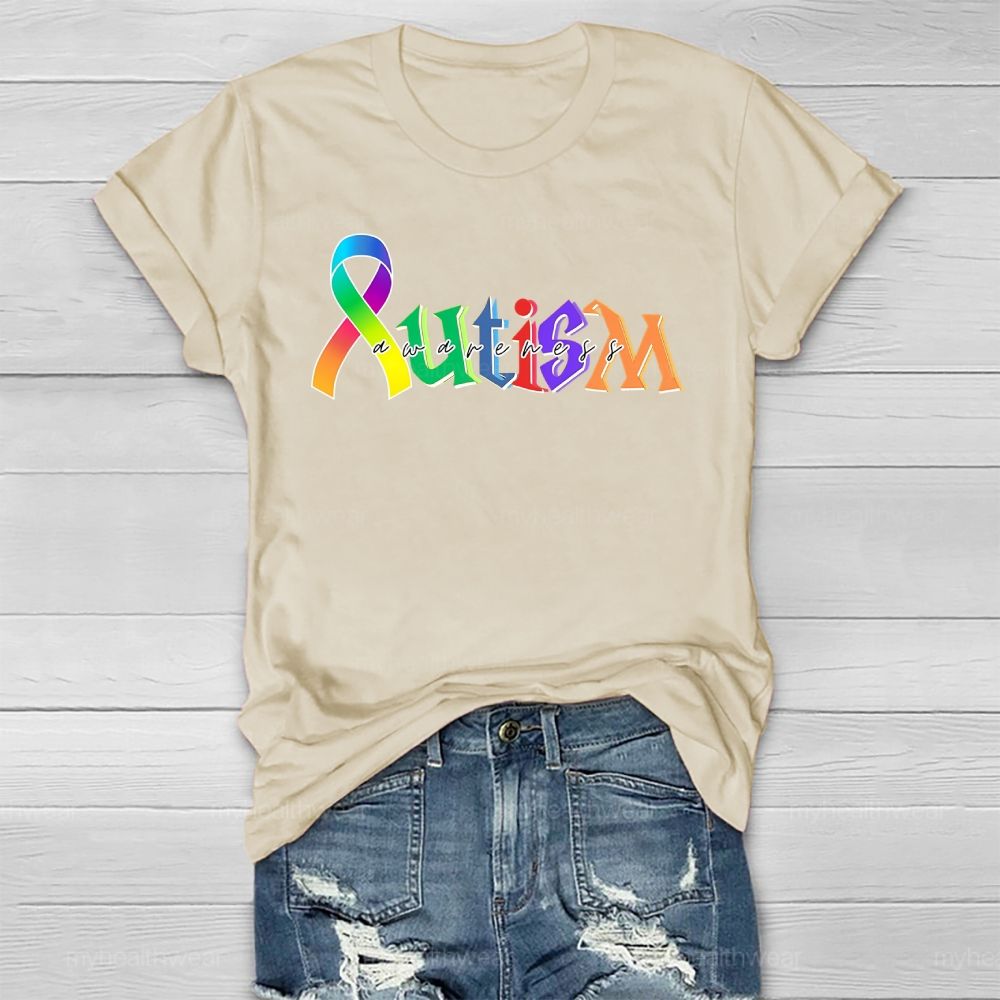 Autism Awareness Colorful Letters Healthwear T-shirt