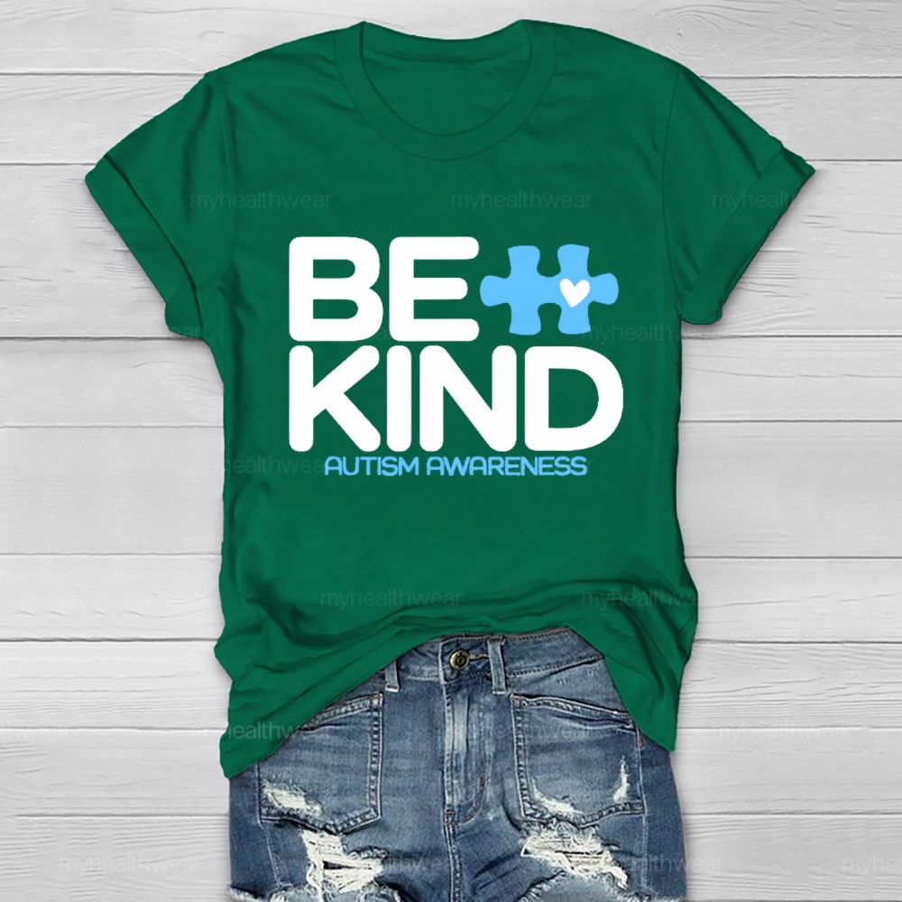 Be Kind Autism Awareness Puzzle Healthwear T-shirt