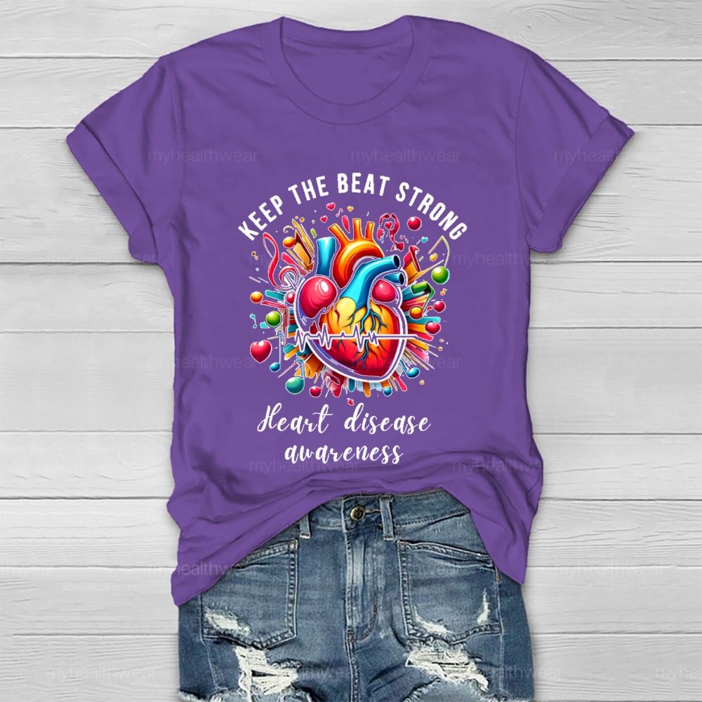 Keep The Beat Strong Heart Disease Awareness Healthwear T-shirt