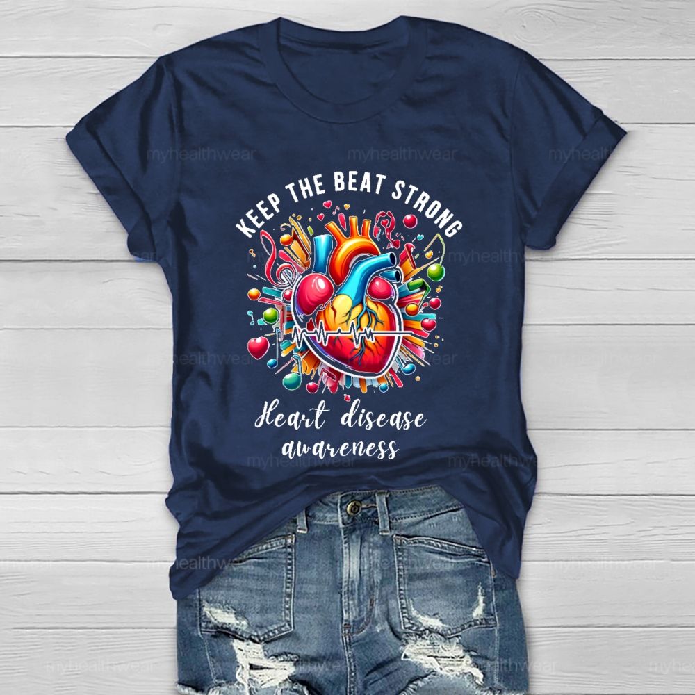 Keep The Beat Strong Heart Disease Awareness Healthwear T-shirt