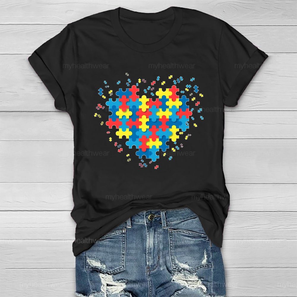 Puzzle Heart Autism Healthwear T-shirt