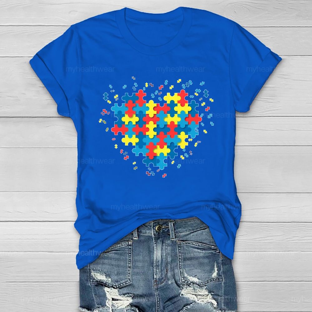Puzzle Heart Autism Healthwear T-shirt