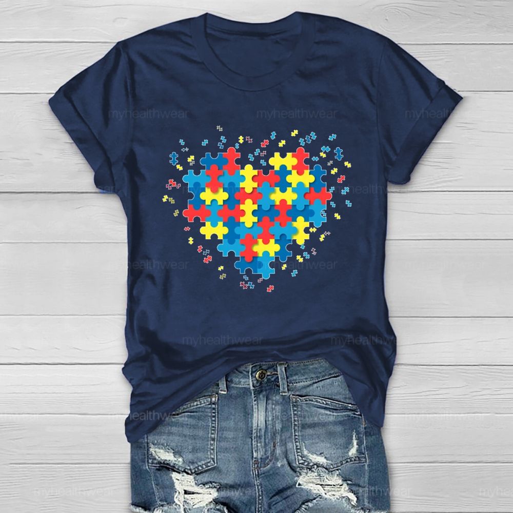 Puzzle Heart Autism Healthwear T-shirt