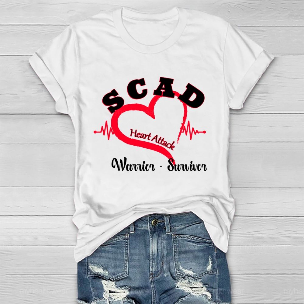 Scad Heart Attack Warrior Survivor Healthwear T-shirt