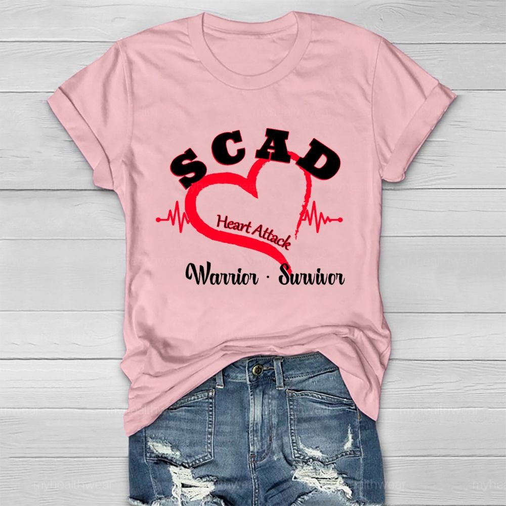 Scad Heart Attack Warrior Survivor Healthwear T-shirt