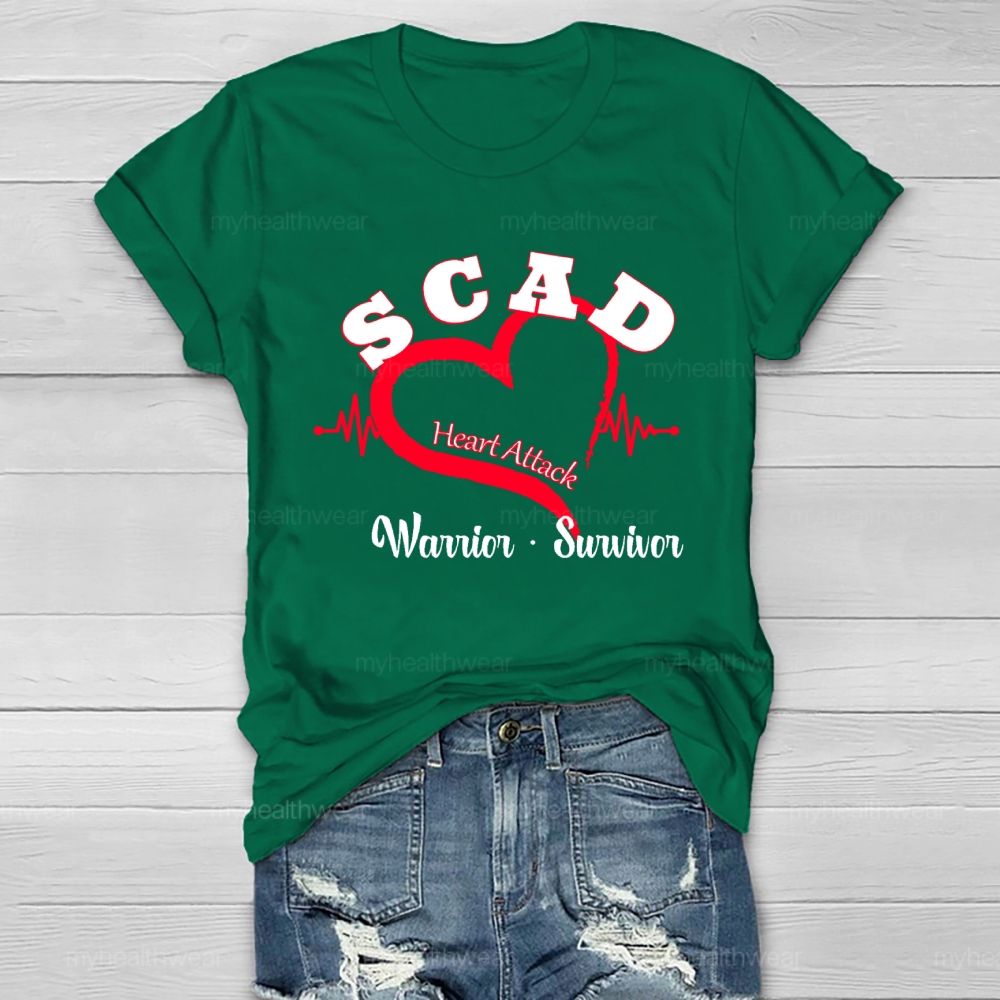 Scad Heart Attack Warrior Survivor Healthwear T-shirt