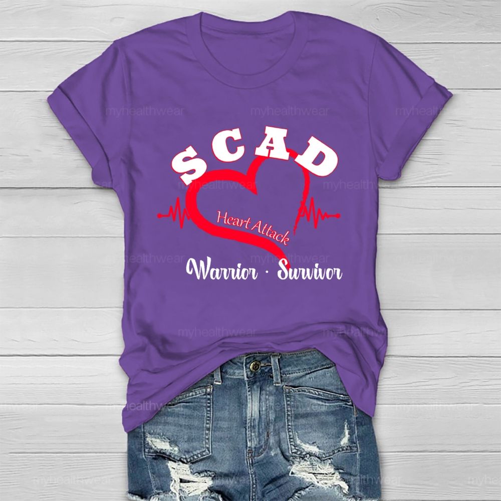 Scad Heart Attack Warrior Survivor Healthwear T-shirt