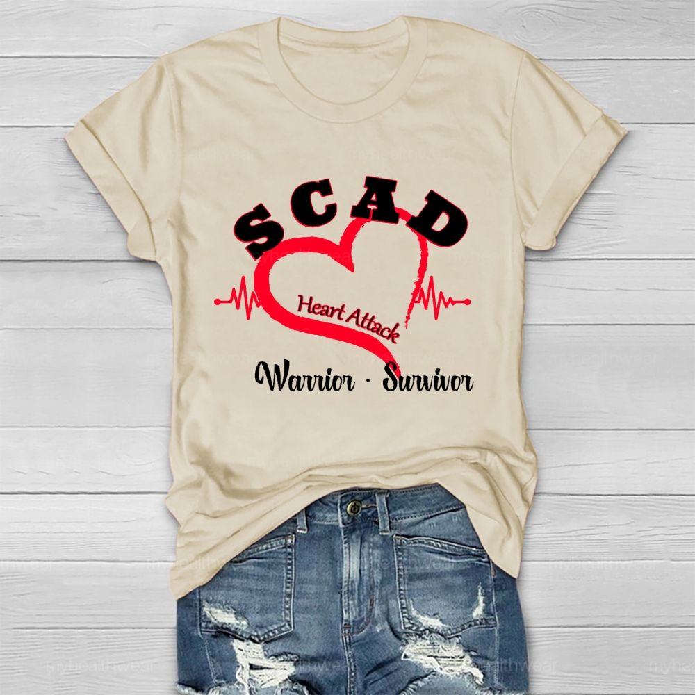 Scad Heart Attack Warrior Survivor Healthwear T-shirt
