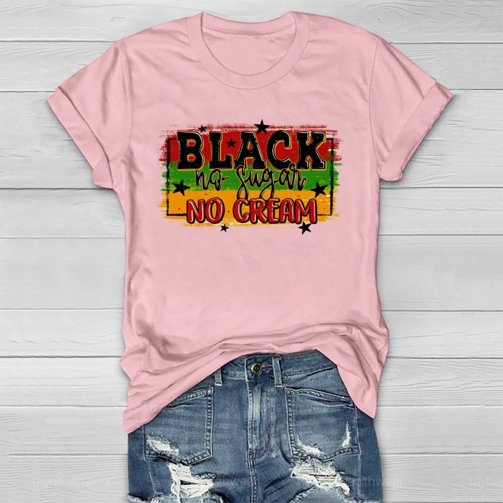 Black No Sugar No Cream Healthwear T-shirt