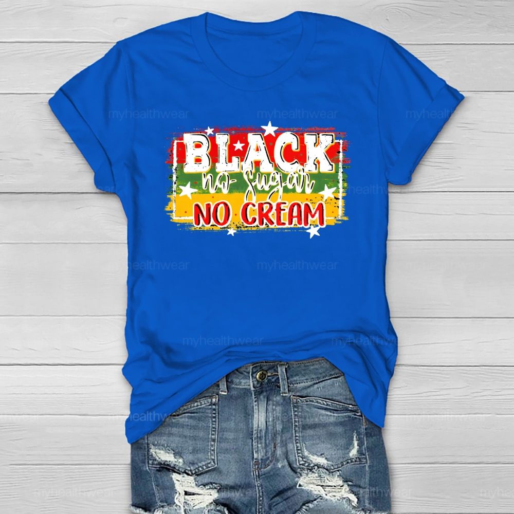 Black No Sugar No Cream Healthwear T-shirt