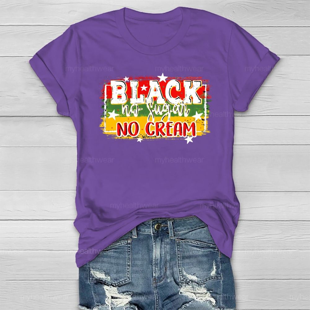Black No Sugar No Cream Healthwear T-shirt